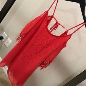 Lace detail shift dress
